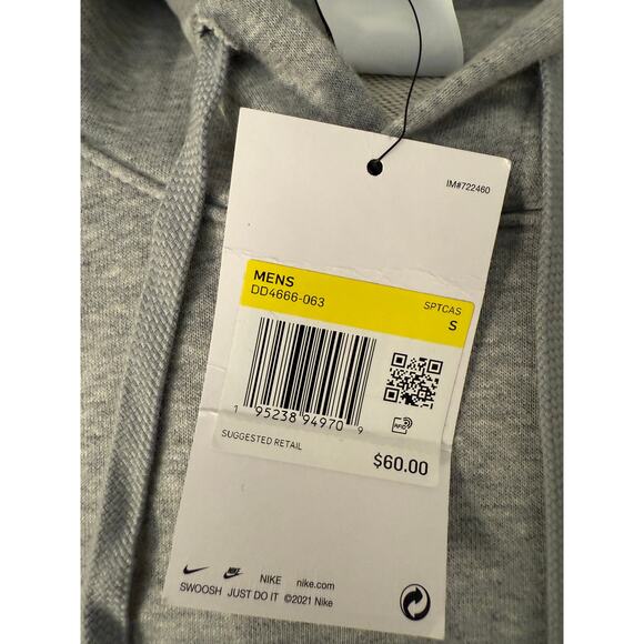 NEW Nike Multi Swoosh Hoodie Men’s Gray Pullover Size S DD4666‑063 Sweatshirt - Picture 8 of 9